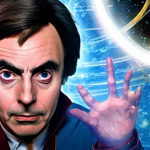 Prompt: carl sagan ( with accurate face ) as doctor strange, movie still, photorealistic, high - res, 8 k