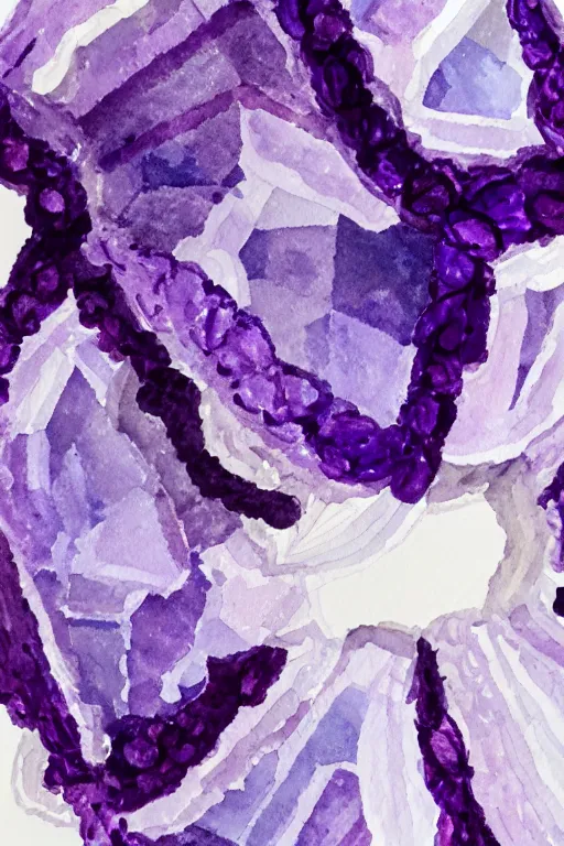 Image similar to hyperdetailed amethyst, watercolor