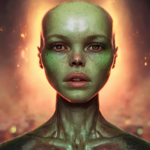 Prompt: alien brood starting to erupt from a pretty young woman's face, hyper detailed, digital art, trending in artstation, cinematic lighting, studio quality, smooth render, unreal engine 5 rendered, octane rendered, art style by klimt and nixeu and ian sprigger and wlop and krenz cushart.