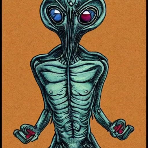 Image similar to packtrick Woodroffe, random art of alien