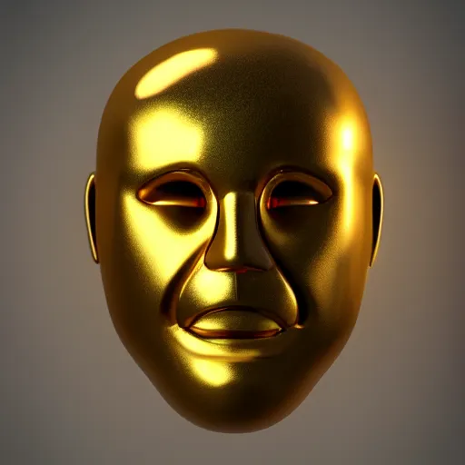 Prompt: full head shot of ( sad golden emoji ), trending on artstation, octane render, insanely detailed, 8 k, hd