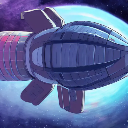 Image similar to Tardigrade shaped space ship in space, Hyper detailed, Anime, Gurren Lagan, 4k, Illustration