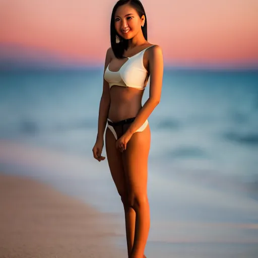 a full body portrait of a beautiful, slim Filipina