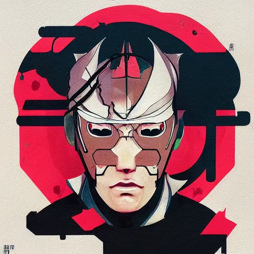 Image similar to Raiden from MGS4 profile picture by Sachin Teng, asymmetrical, Organic Painting , Mask off, Violent, Dark, Roses Background, Snake, Powerful, geometric shapes, hard edges, energetic, graffiti, street art:2 by Sachin Teng:4