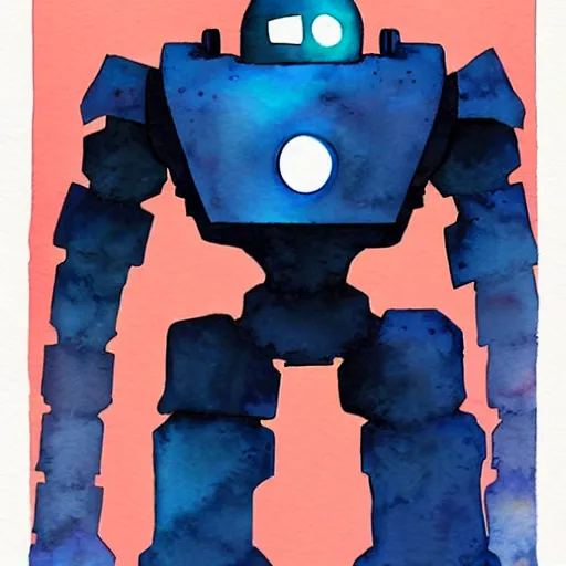 Image similar to iron giant, watercolor illustration for a book