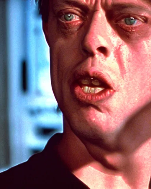 Image similar to film still close - up shot of steve buscemi in the movie terminator 2. photographic, photography