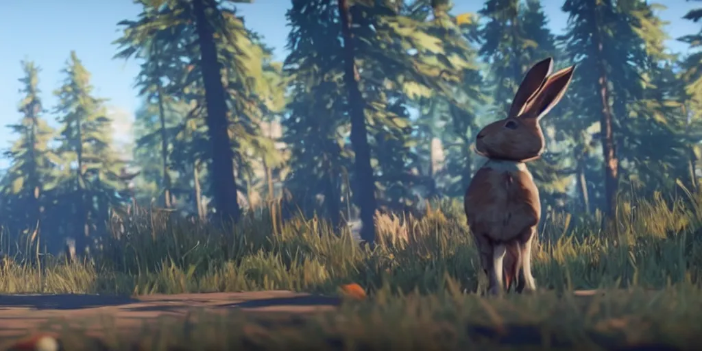 Image similar to a rabbit in the video game life is strange