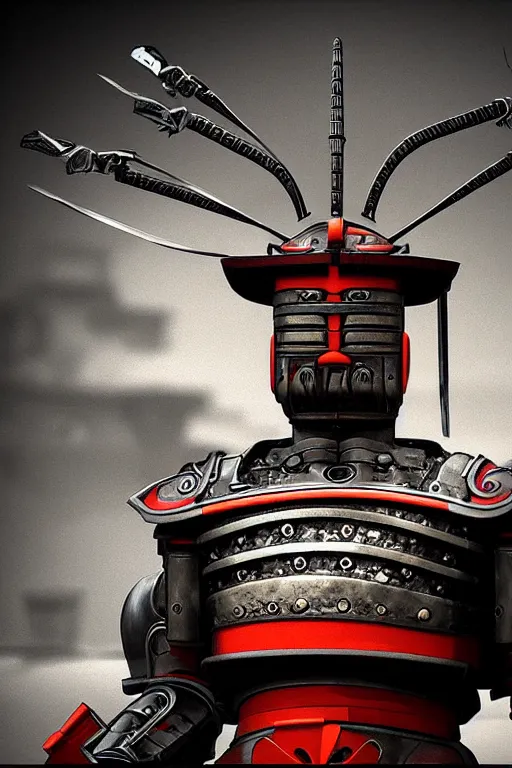 Image similar to robot samurai realistic