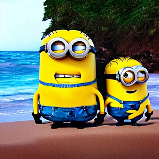 Minions At The Beach Stable Diffusion