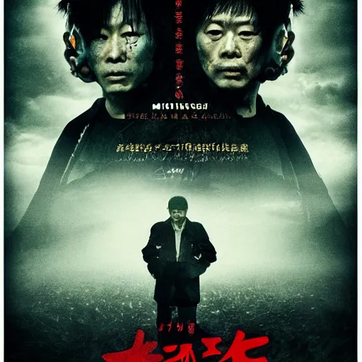 Image similar to ultra - photorealistic, new horror movie poster from takeshi miike, intricate details, sharp focus, perfect baroque like real project, symmetrical