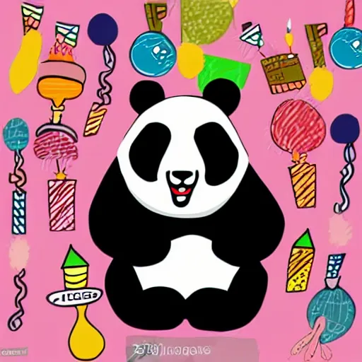 Image similar to illustration of panda bear birthday