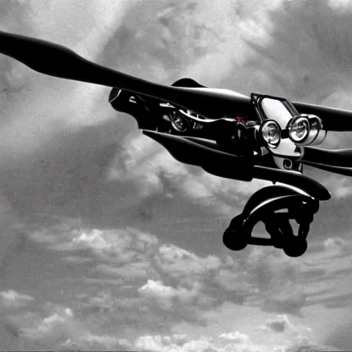 Prompt: jet-powered hoverbike, movie still, speed, cinematic Eastman 5384 film