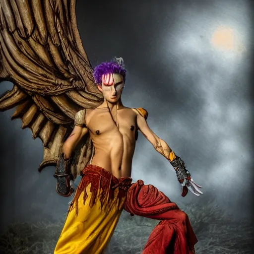 Prompt: gavin casalegnor as kefka palazzo in the style of luis royo and artgerm, 8 0 mm camara, photoreal, hd 8 k