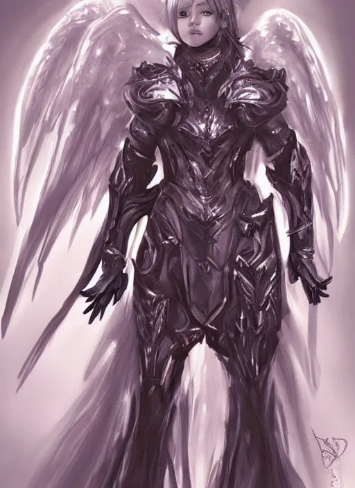 Image similar to concept art. angel knight girl. artsation trending. highly detailed