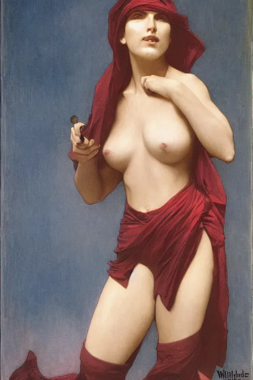 Prompt: Mystique from the X-Men by William Adolphe Bouguereau