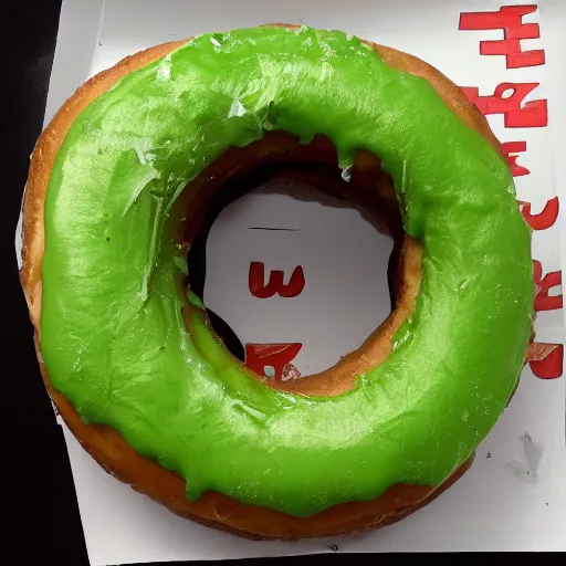 Image similar to donut made out of toxic waste