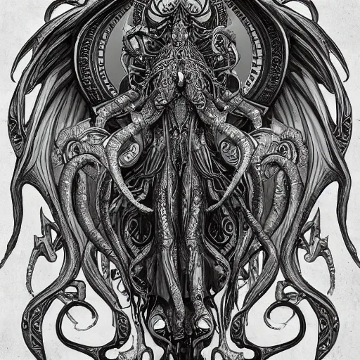 Image similar to a ancient cthulhu goddess, D&D, fantasy, intricate, highly detailed,, artstation, concept art, smooth, sharp focus