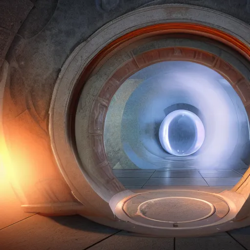 Image similar to 8 k hd detailed octane render of a portal to another dimension