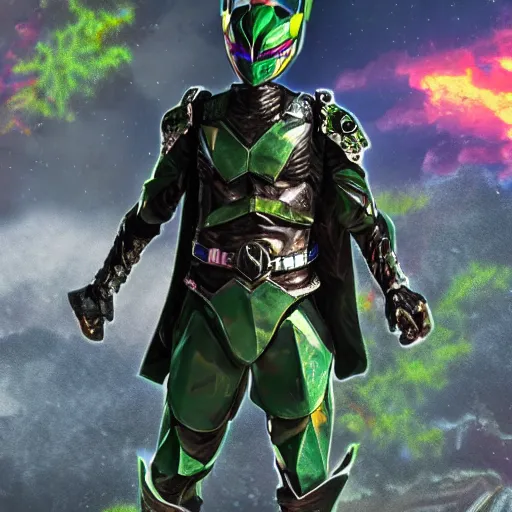 Prompt: High Fantasy Kamen Rider, 4k, rock quarry location, vibrant colors, daytime, action scene, glowing eyes, ultra realistic, intricate armor