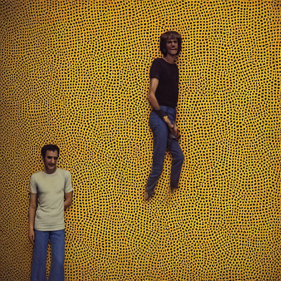 Image similar to 7 0 s movie still of a trypophobia skinny man with trypophobia in a yellow wall soviet tunnel, cinestill 8 0 0 t 3 5 mm eastmancolor, heavy grain, high quality, high detail