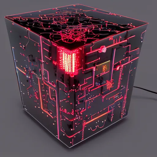 a square computer coated in, clumps of hair, wires, | Stable Diffusion ...
