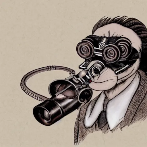 Image similar to a rat with steampunk googles, by don bluth