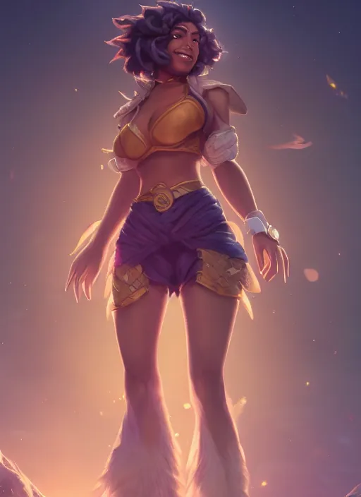 Image similar to taliyah, from league of legends, au naturel, pawg, ziran luoti, hyper detailed, digital art, trending in artstation, cinematic lighting, studio quality smooth render, unreal engine 5 rendered, octane rendered, art style by klimt and nixeu and ian sprigger and wlop and krenz cushart