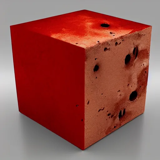 Image similar to boxy, cube, square, a computer coated in, skin, flesh, blood, guts and teeth, artstation