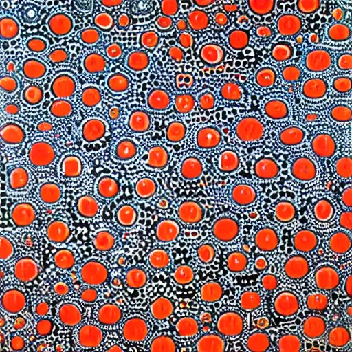 Prompt: ancient greek temple by yayoi kusama