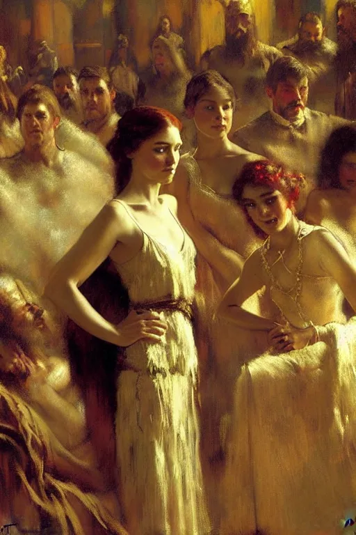 Prompt: game of thrones, painting by gaston bussiere, craig mullins, j. c. leyendecker, edgar degas