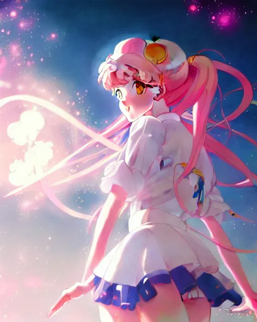 Image similar to pastel sailor moon magical girl anime screenshot, anime, intricate, sharp focus, illustration, highly detailed, digital painting, clean artstyle, concept art, matte, art by ilya kuvshinov and ruan jia and greg rutkowski, masterpiece