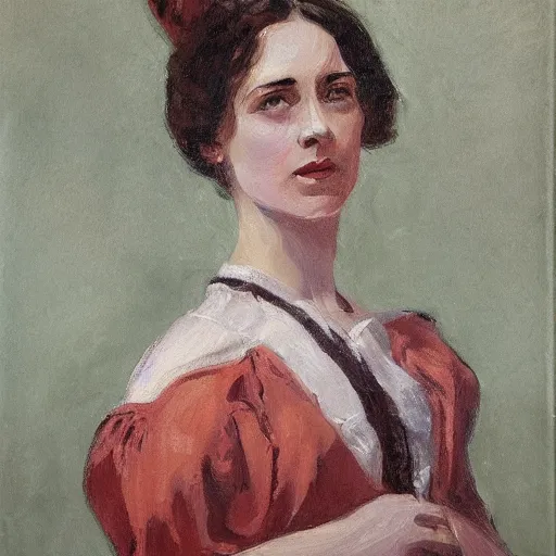 Image similar to portrait of victorian lady, oil, expression