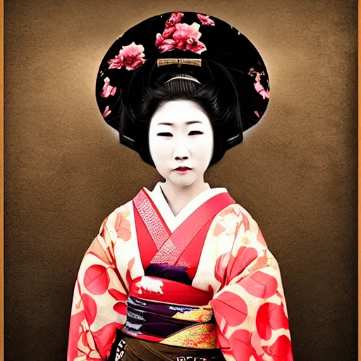 Image similar to dark art hi resolution geisha portrait yasutomo oka 8 k ultrarealistic