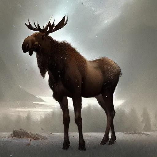 Prompt: moose centaur moose faun by greg rutkowski