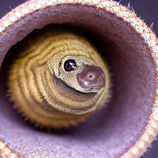 Image similar to very cute western hog nose snake curled in a ball, realistic picture