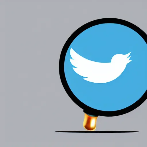 Image similar to twitter logo holding ban hammer, illustration, digital