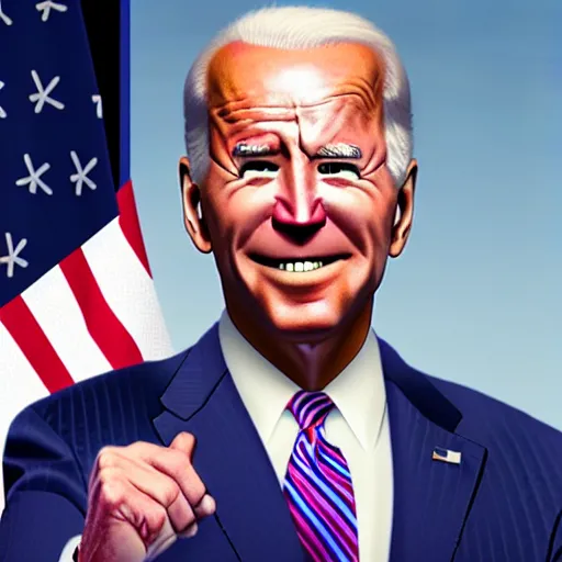 Image similar to joe biden on meth as seen in award winning animated pixar movie 4k octane render