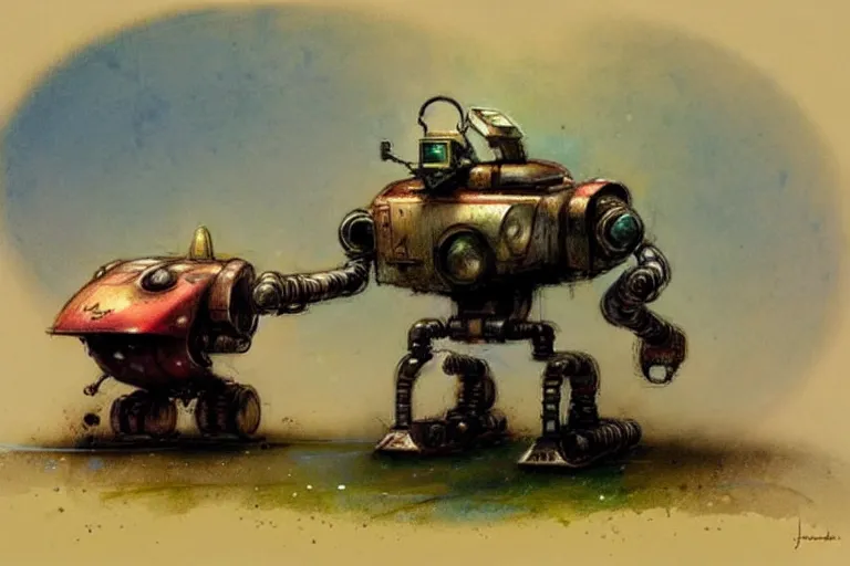 Image similar to adventurer ( ( ( ( ( 1 9 5 0 s retro future robot mouse battlemech house. muted colors. ) ) ) ) ) by jean baptiste monge!!!!!!!!!!!!!!!!!!!!!!!!! chrome red