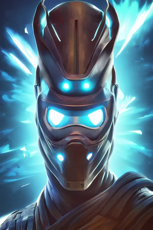 Image similar to epic mask helmet robot ninja portrait stylized as fornite style game design fanart by concept artist gervasio canda, behance hd by jesper ejsing, by rhads, makoto shinkai and lois van baarle, ilya kuvshinov, rossdraws global illumination radiating a glowing aura global illumination ray tracing hdr render in unreal engine 5