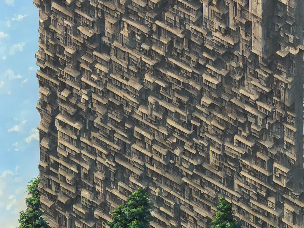 Prompt: A highly detailed matte painting of Soviet apartment building by Studio Ghibli, Makoto Shinkai, by Artgerm, by WLOP, by Greg Rutkowski, volumetric lighting, octane render, 4K resolution, trending on artstation, masterpiece