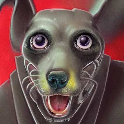 Image similar to alien dog, digital art, trending on art station