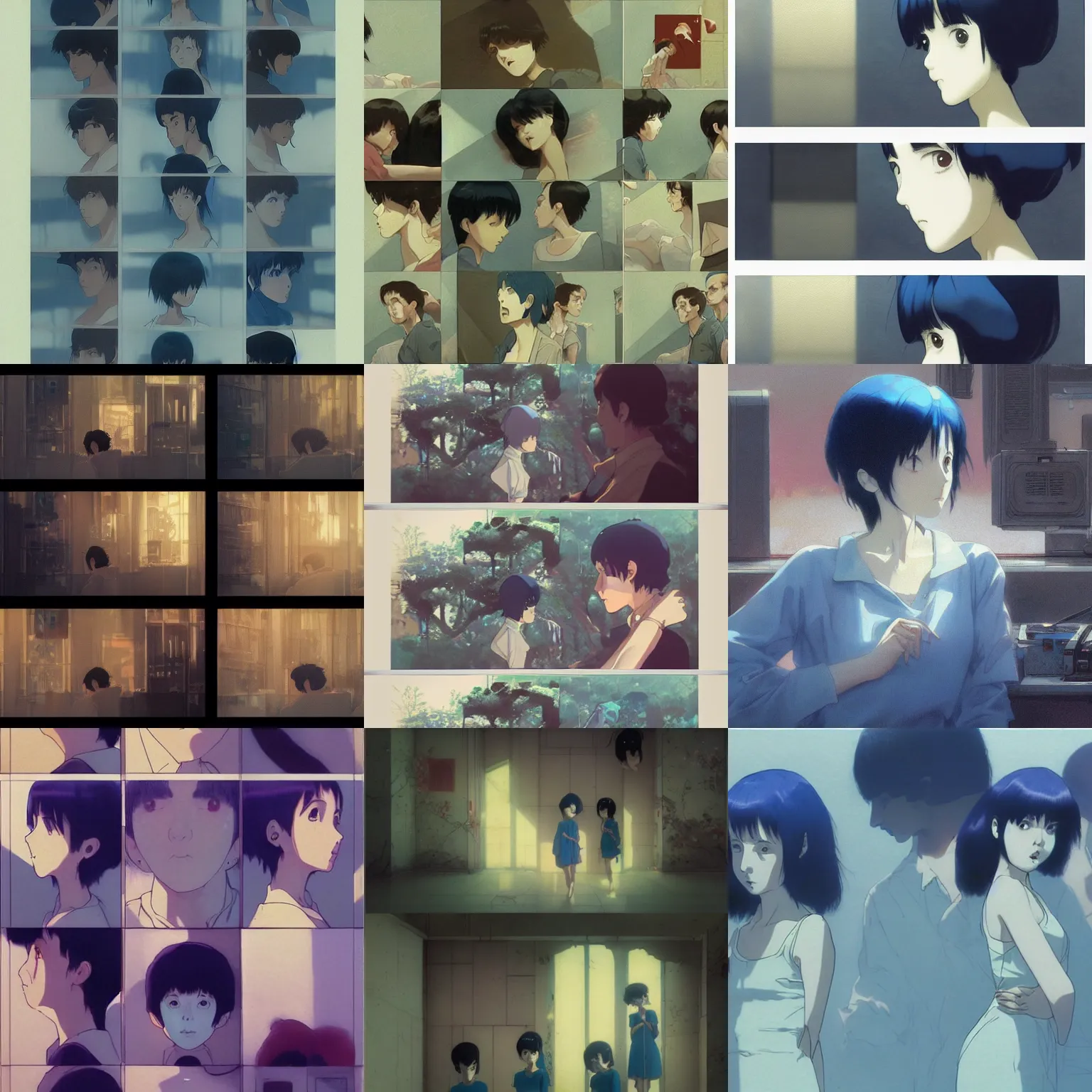 Prompt: perfect blue, 1 9 9 7 satoshi kon anime keyframes by greg rutkowski