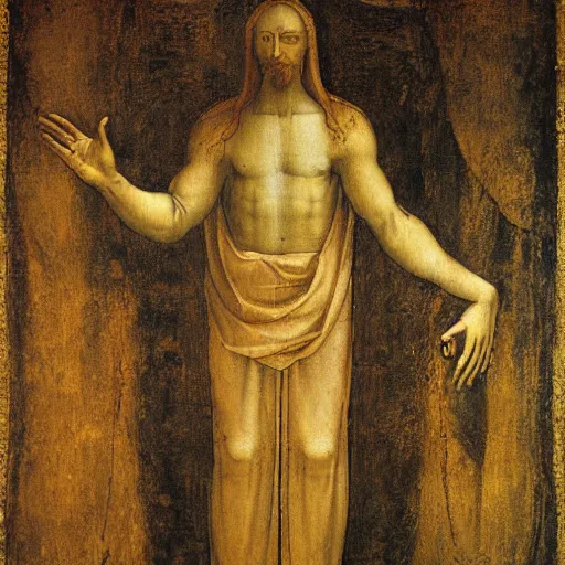 Image similar to The helper god by LeonardoDaVinci