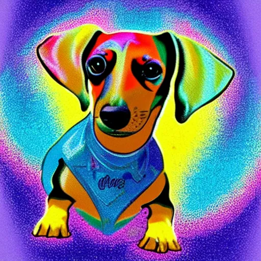 Image similar to lisa frank dachshund