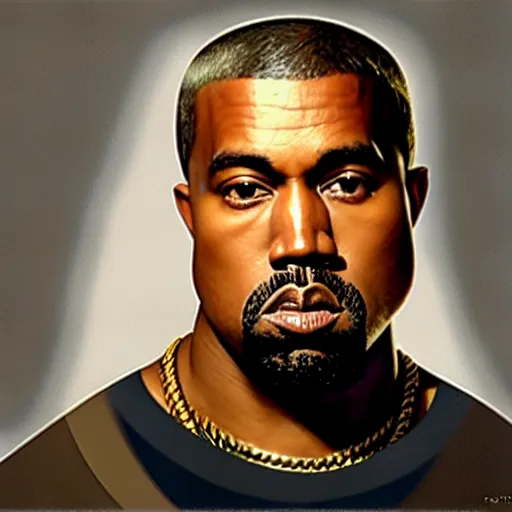 Image similar to Greg Manchess portrait painting of kanye west as fuedal lord as Overwatch character, wacky, medium shot, asymmetrical, profile picture, Organic Painting, sunny day, Matte Painting, bold shapes, hard edges, street art, trending on artstation, by Huang Guangjian and Gil Elvgren and Sachin Teng