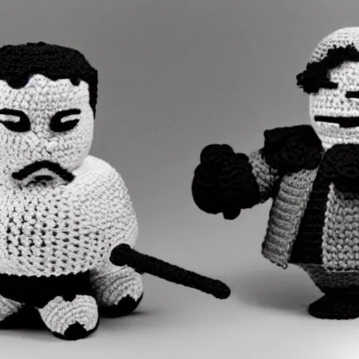 Image similar to A crocheting version of Orson Welles