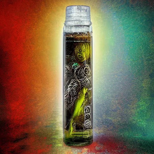 Prompt: poseishaman resin liquidity infusion digitalart photographic spectral