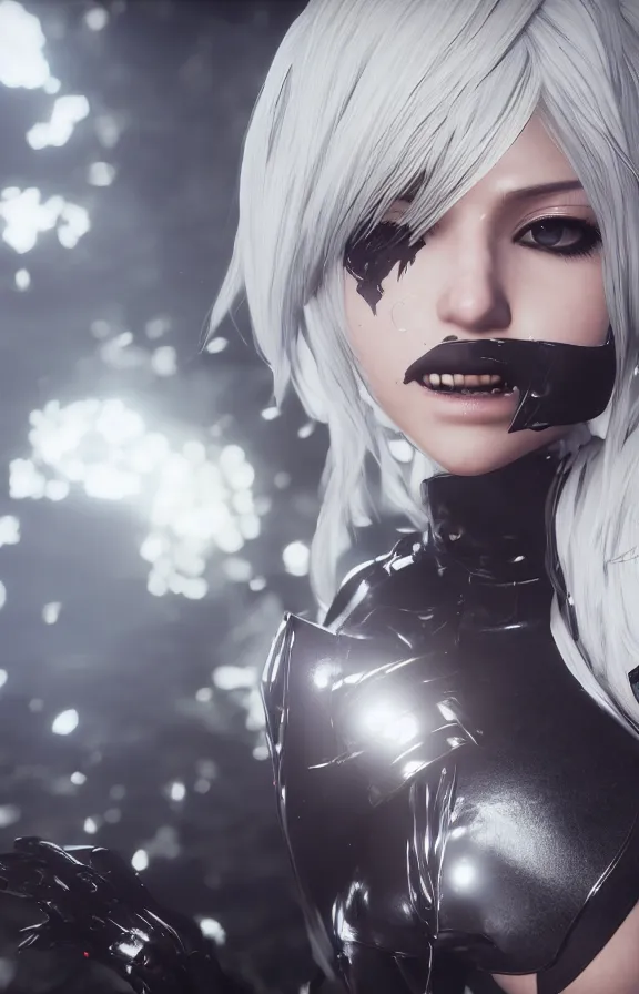 Prompt: Beautiful portrait of 2b, nier automata, cinematic 8k, high detailed