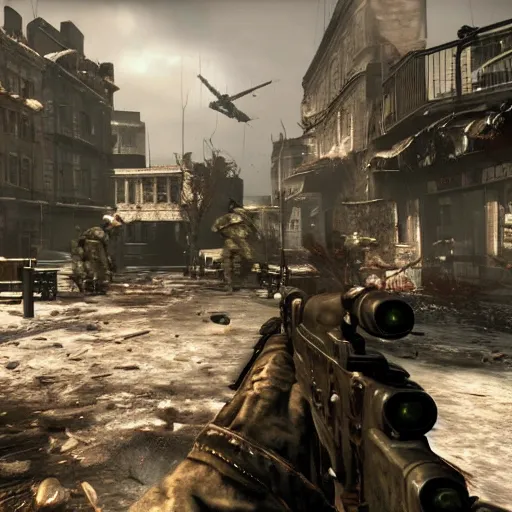Image similar to call of duty world at war, zombies map set in New York,