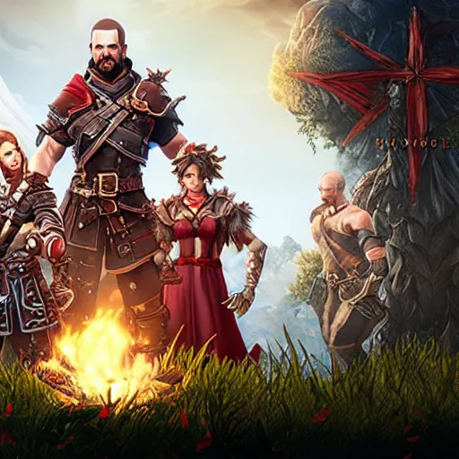 Image similar to divinity original sin 2 movie poster, high detail